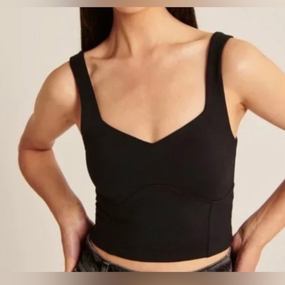 Abercrombie & Fitch corset sweetheart neck tank top - Black XL